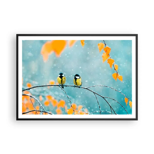 Plakat i sort ramme - Sladder om fugle - 100x70 cm