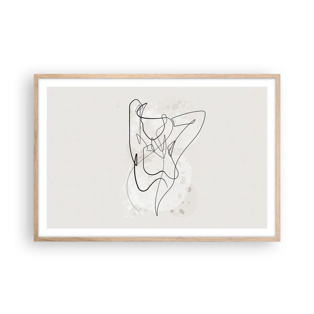 Plakat i ramme af lyst egetræ - Forførelsens kunst - 91x61 cm