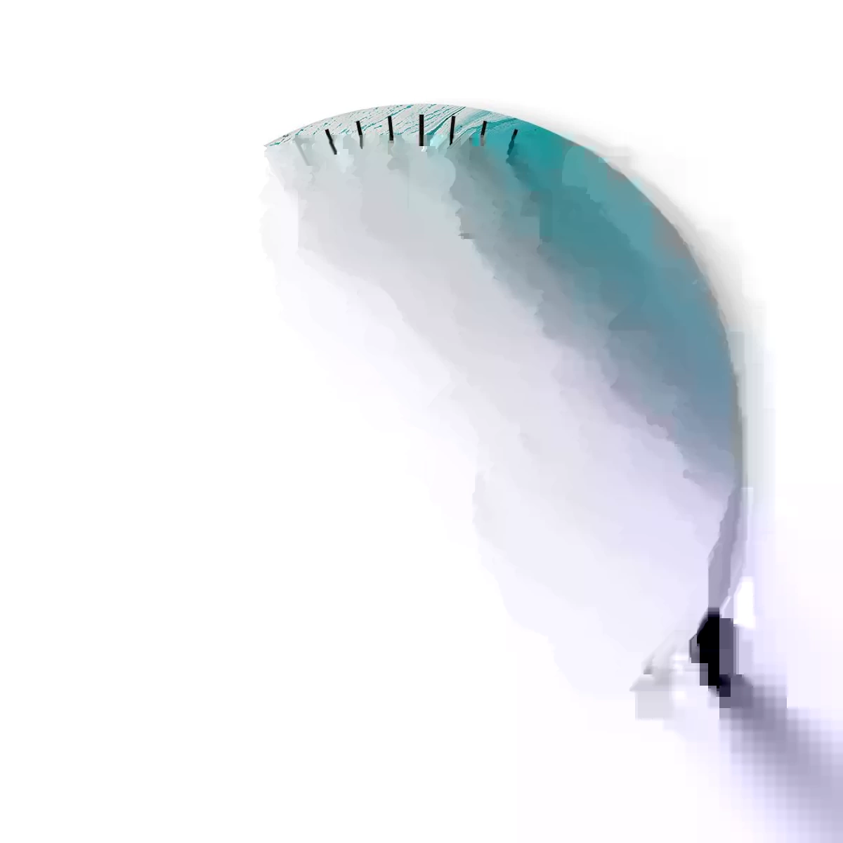 Vægur, Uret - Opløses i hvidt og turkis - 30x30 cm