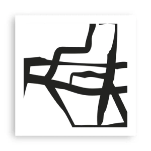 Plakat - Sort og hvid konstruktion - 50x50 cm