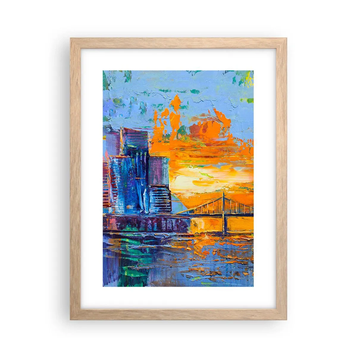 Plakat i ramme af lyst egetræ - Kultur og natur - 30x40 cm