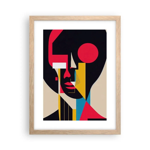 Plakat i ramme af lyst egetræ - Hendes indre verden - 30x40 cm