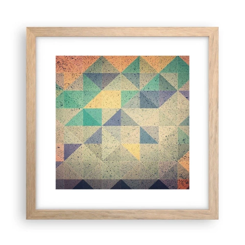 Plakat i ramme af lyst egetræ - Republikken trekanter - 30x30 cm