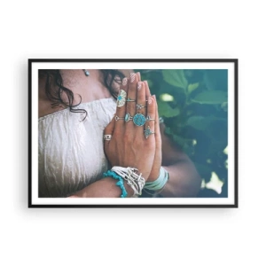 Plakat i sort ramme - Velkommen til værens centrum - 100x70 cm