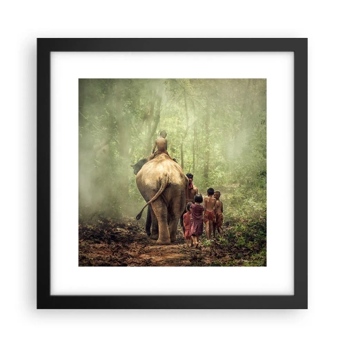 Plakat i sort ramme - Den nye Junglebog - 30x30 cm