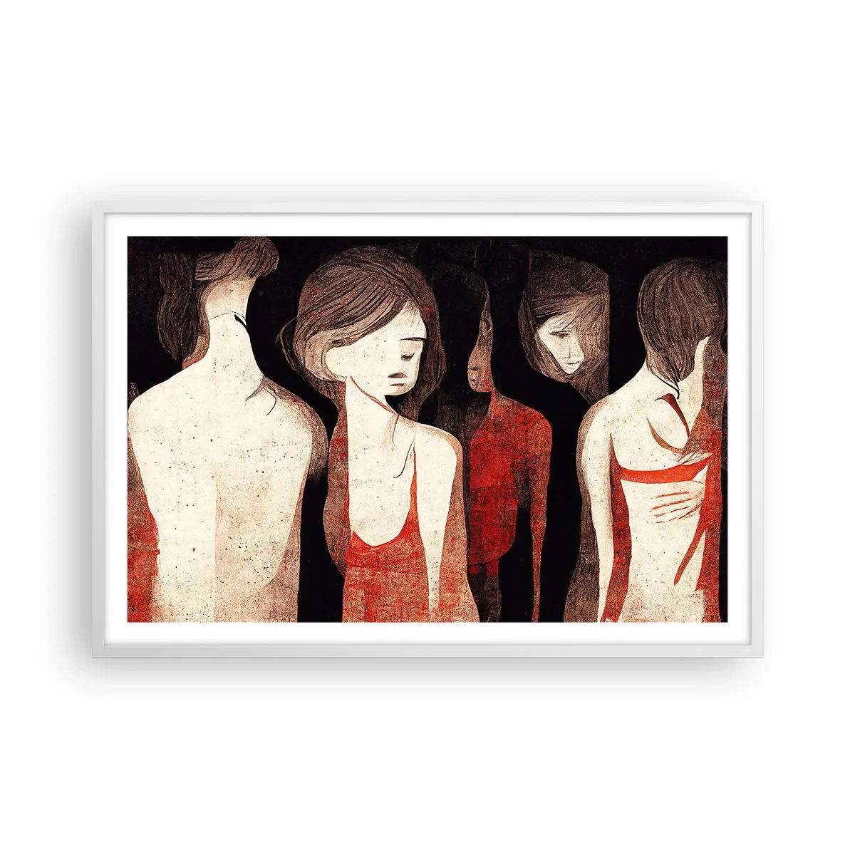 Plakat i hvid ramme - Mørkets madonnaer - 91x61 cm