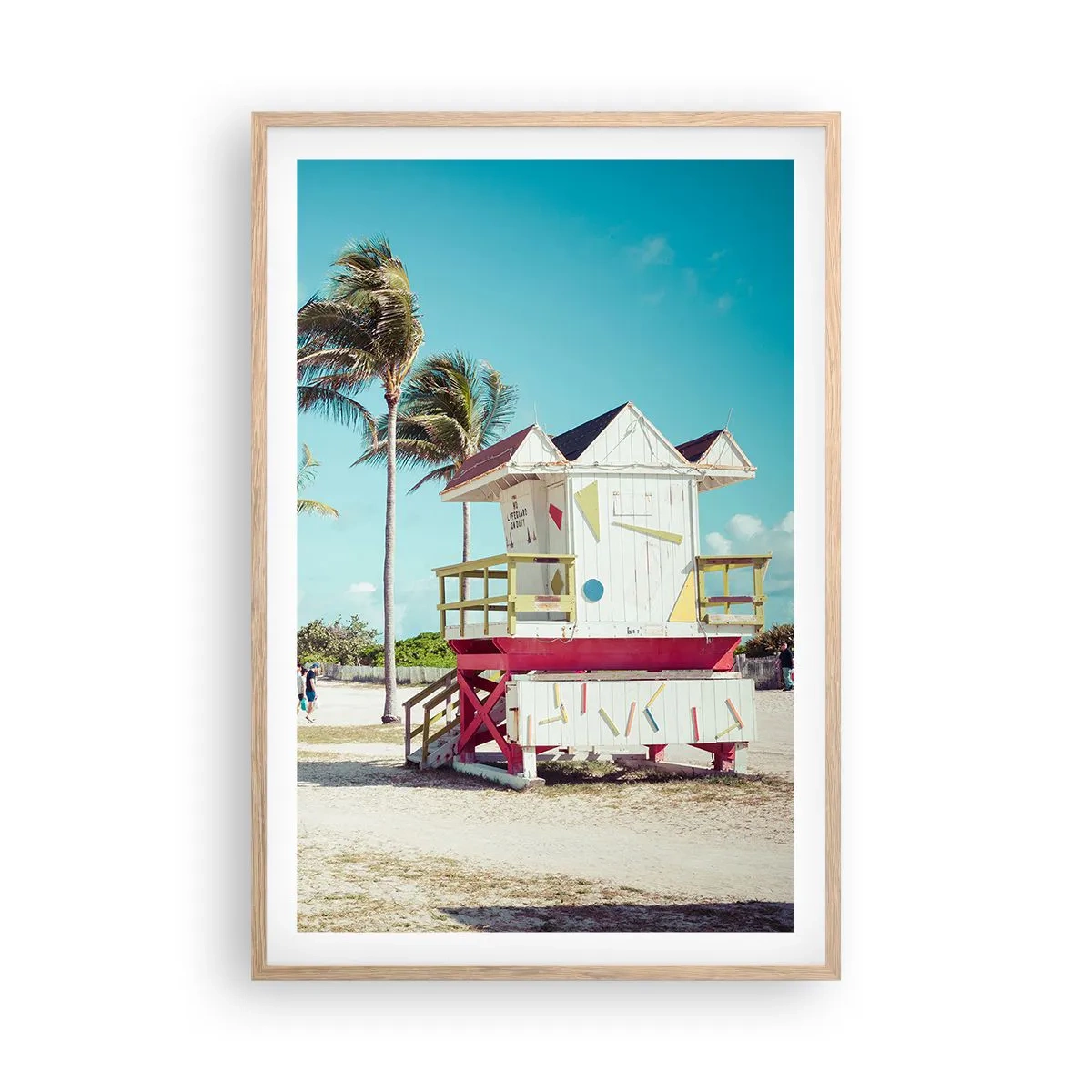 Plakat i ramme af lyst egetræ - En smuk dag foran dig - 61x91 cm