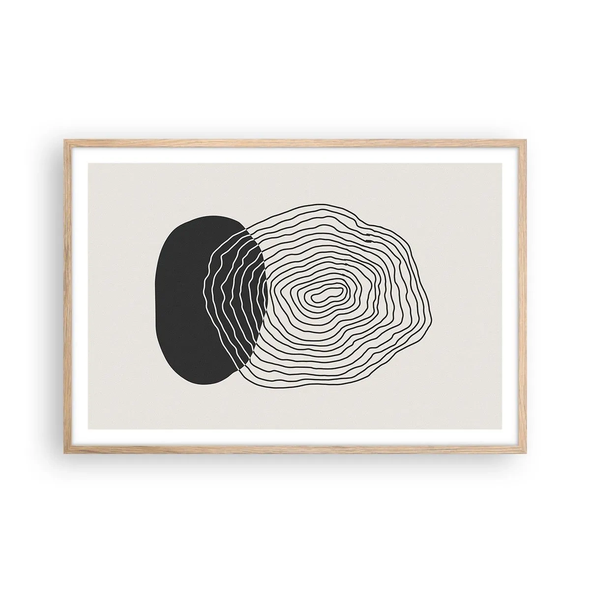 Plakat i ramme af lyst egetræ - Varighed og vibration - 91x61 cm