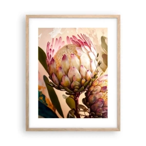 Plakat i ramme af lyst egetræ - Ømt omfavnet - 40x50 cm