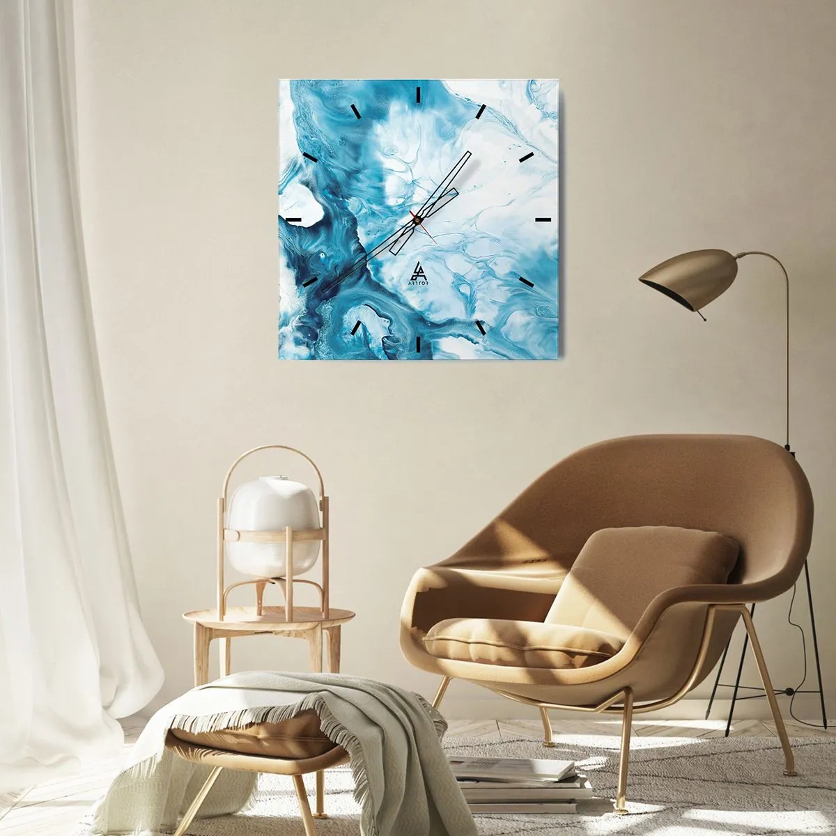 Vægur, Uret - Blå koncert - 40x40 cm