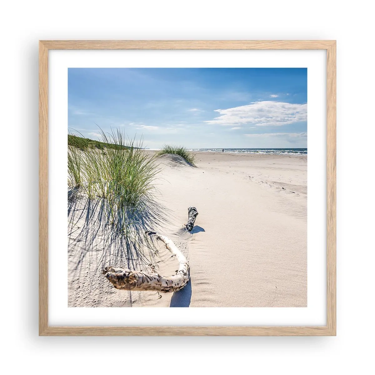 Plakat i ramme af lyst egetræ - Den smukkeste? Baltisk - 50x50 cm