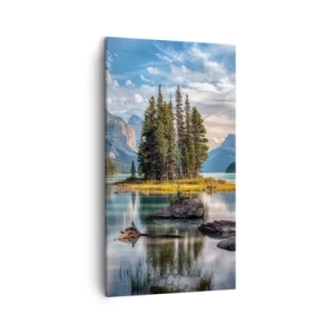 Lærredstryk - Billede på lærred - Over store og klare vande… - 45x80 cm