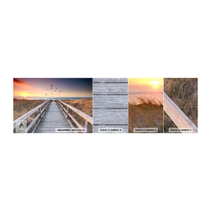 Prøve Fototapet Selvklæbende Deluxe Sticker - Rummet med højder - Landskab, Hav, Strand - 100x30 cm