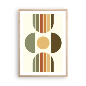 Plakat i ramme af lyst egetræ - I jordfarver - 50x70 cm