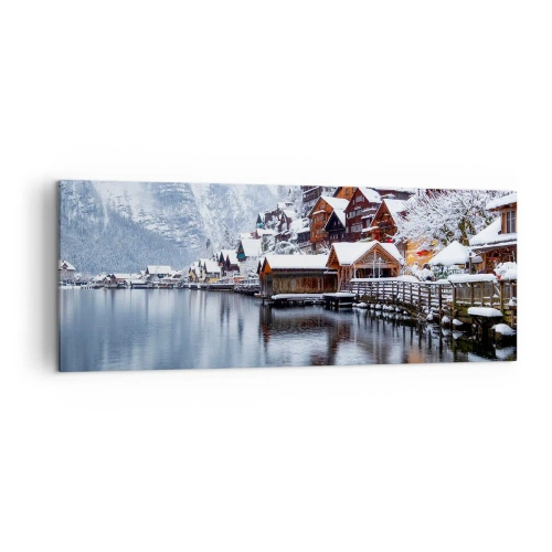Lærredstryk - Billede på lærred - I en vinterdekoration - 140x50 cm