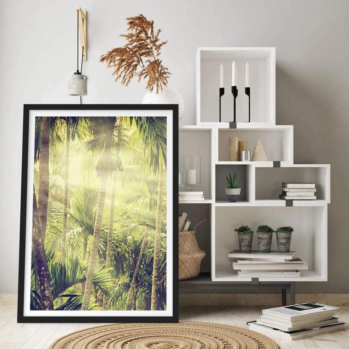 Plakat i sort ramme - I grønne gløder - 40x50 cm