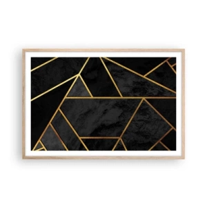 Plakat i ramme af lyst egetræ - Mørke og lys - 91x61 cm