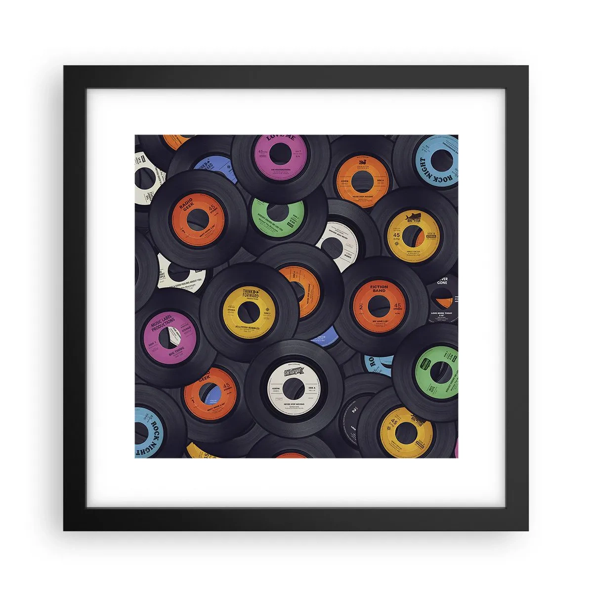 Plakat i sort ramme - Farver fra klassikerne - 30x30 cm