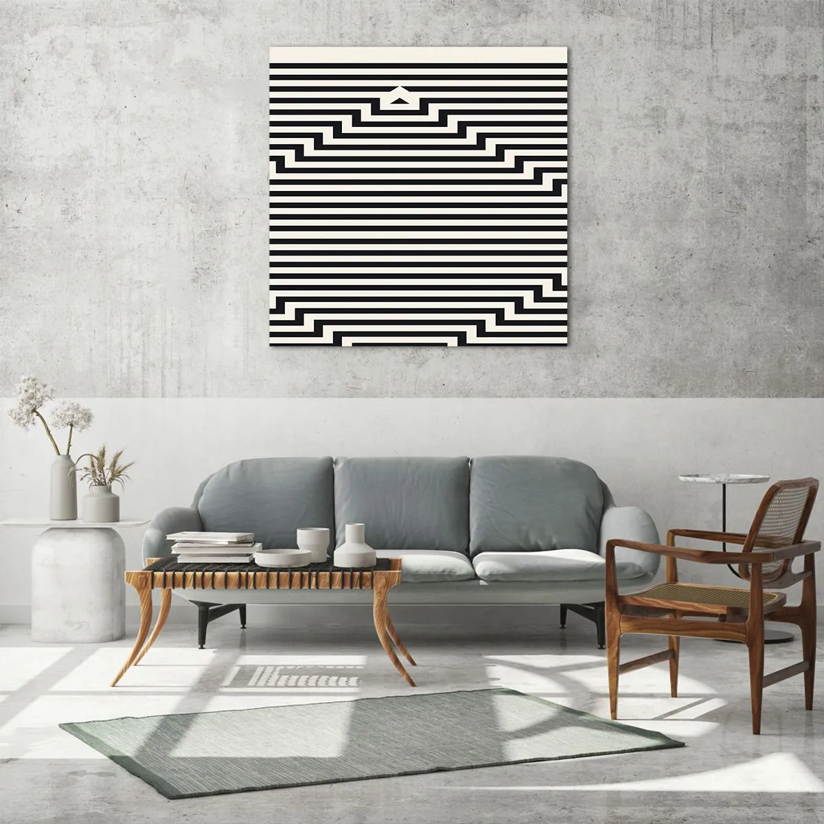 Billede på glas - Geometrisk illusion - 50x50 cm