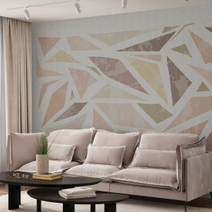 Fototapet Premium Canvas - Komposition af farvet glas - Minimalisme, Pastel, Boho - 350x256 cm