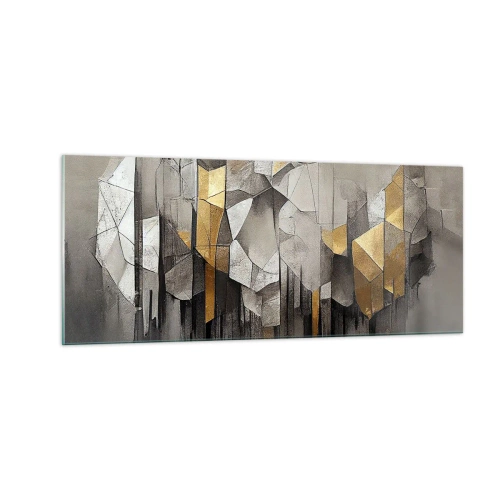 Billede på glas - Komposition lavet af is og lys - 100x40 cm