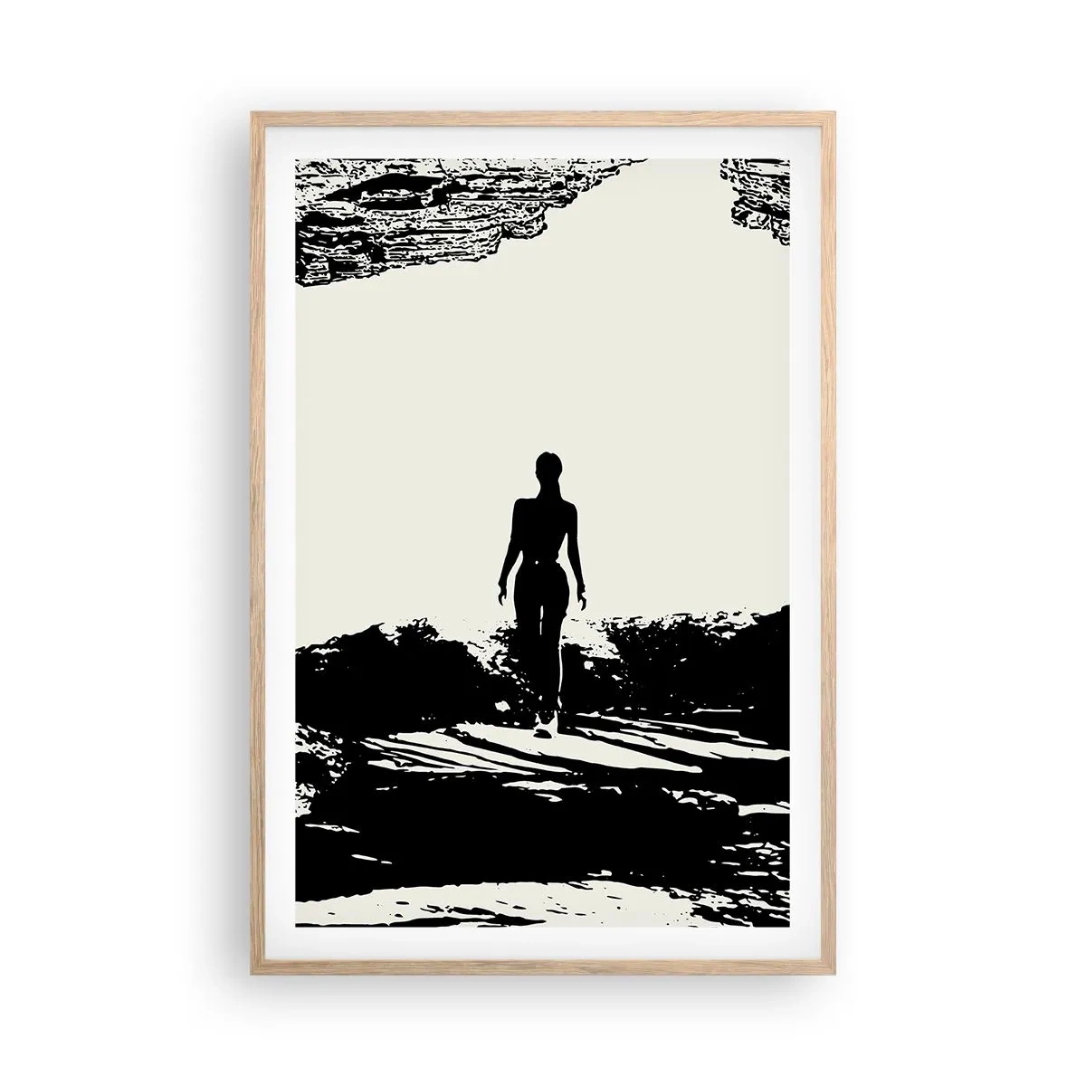 Plakat i ramme af lyst egetræ - Et nyt udseende - 61x91 cm