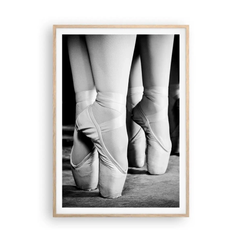 Plakat i ramme af lyst egetræ - Sammen, let - 70x100 cm