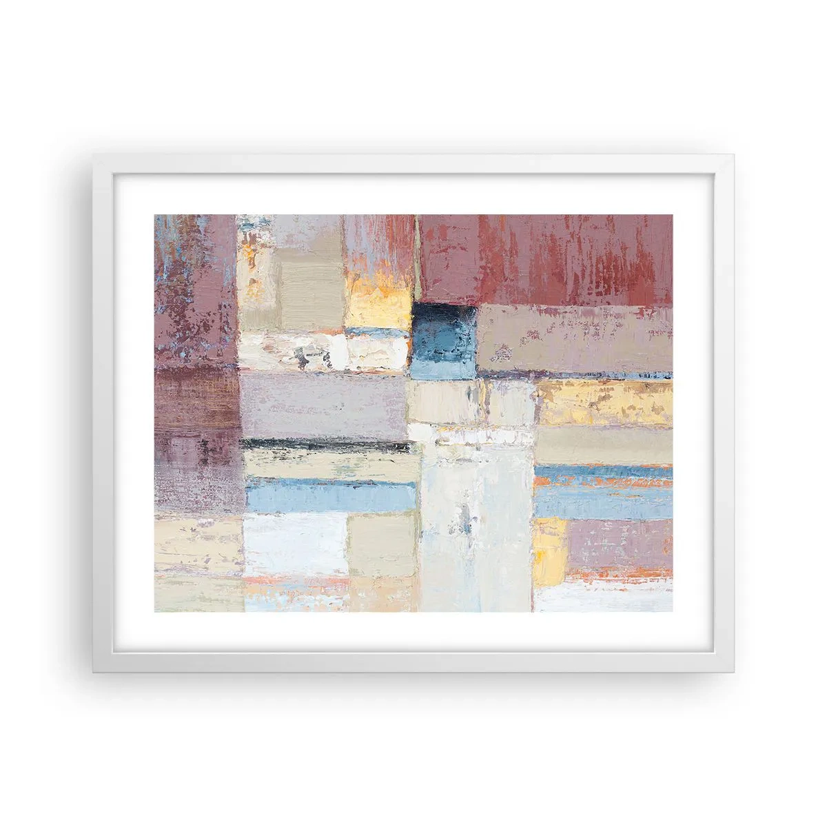 Plakat i hvid ramme - Geometriens ro - 50x40 cm