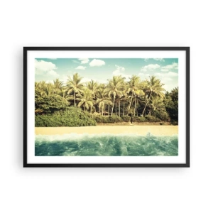 Plakat i sort ramme - Hvad med her? - 70x50 cm