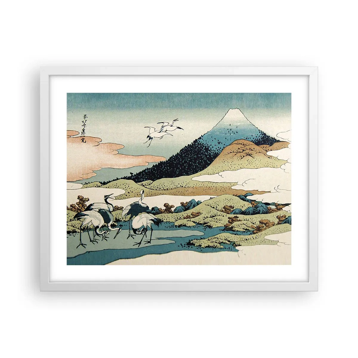 Plakat i hvid ramme - I japansk ånd - 50x40 cm