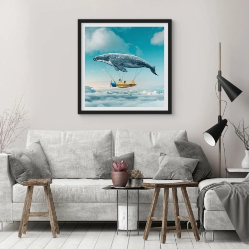 Plakat i sort ramme - Hvorfor ikke? - 30x30 cm