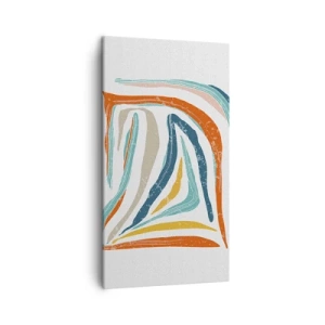 Lærredstryk - Billede på lærred - Venligt smilende abstraktion - 45x80 cm