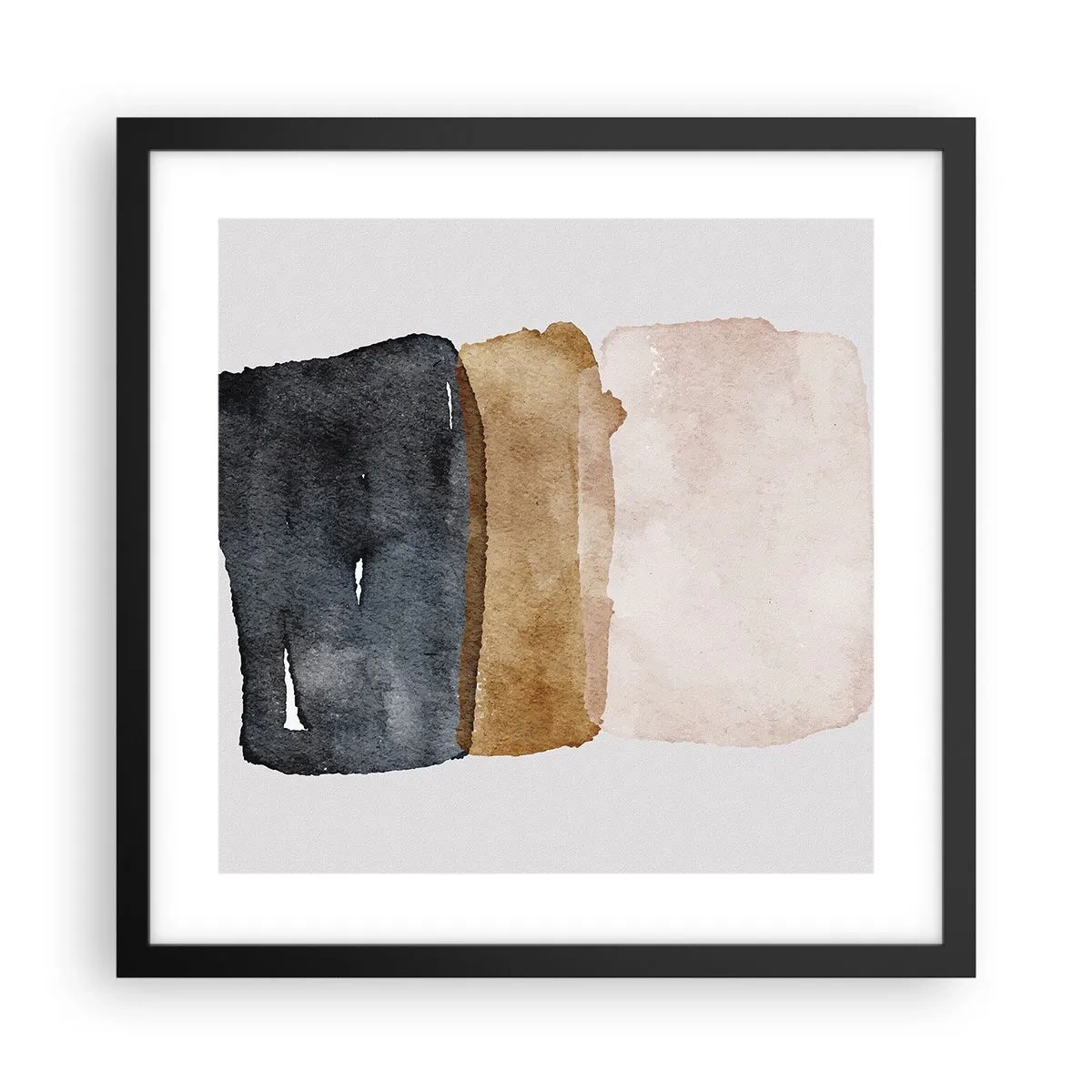 Plakat i sort ramme - Sammensætning af jordfarver - 40x40 cm