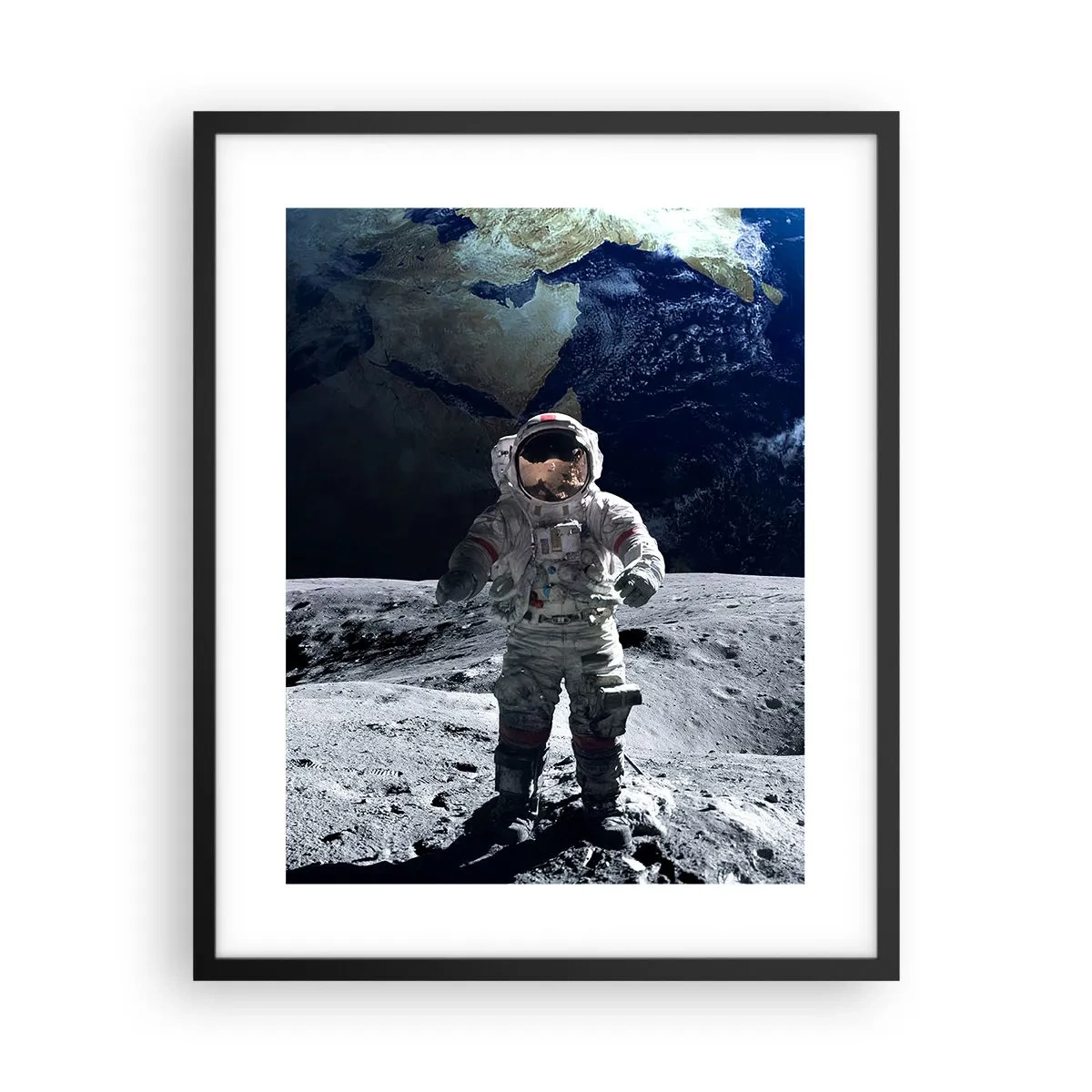 Plakat i sort ramme - Hilsner fra månen - 40x50 cm