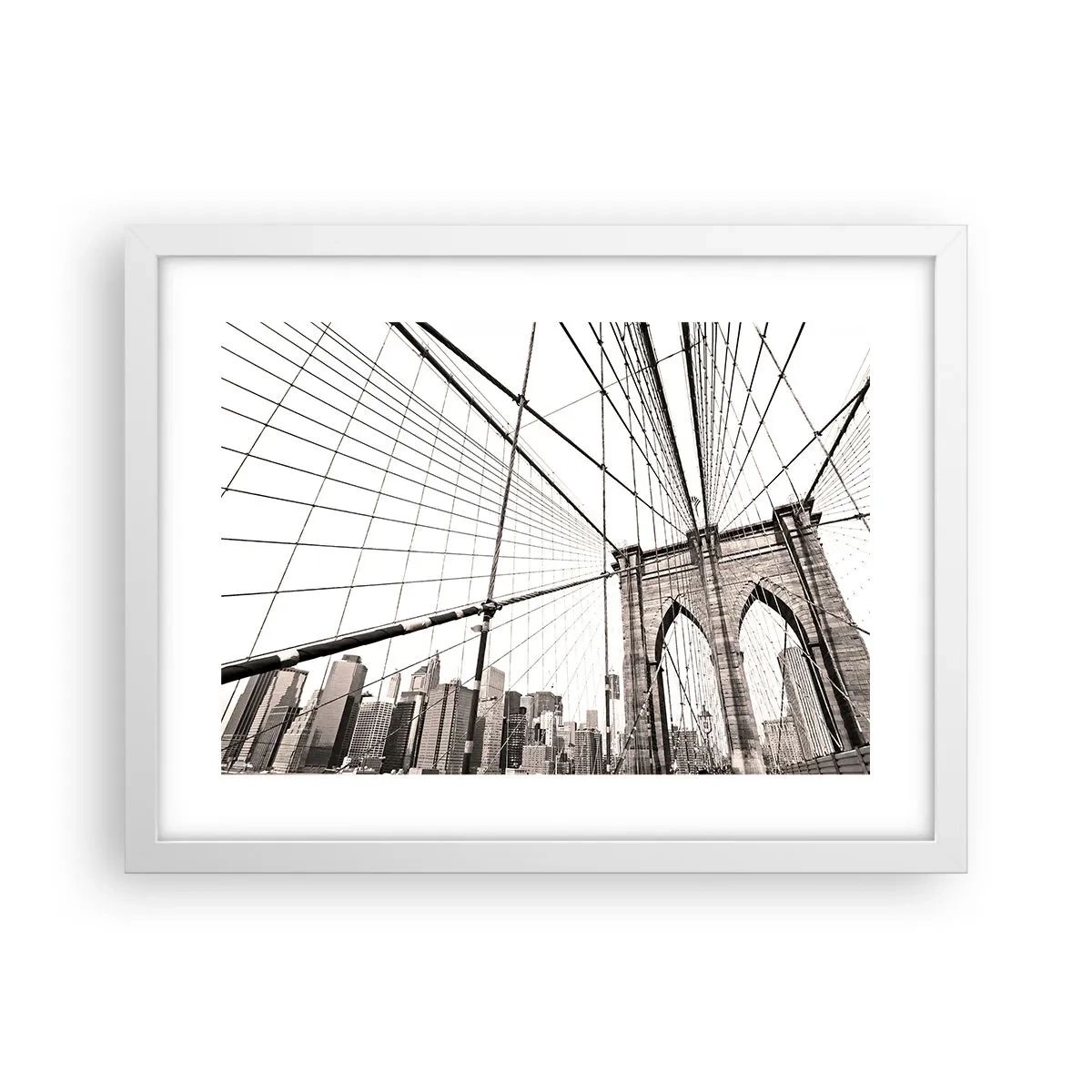 Plakat i hvid ramme - Katedralen i New York - 40x30 cm
