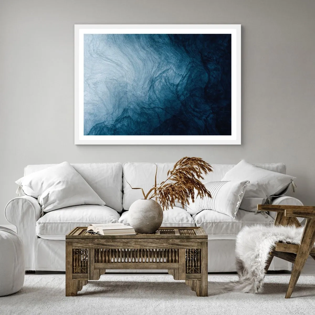 Plakat i hvid ramme - Ind i dybet - 30x30 cm