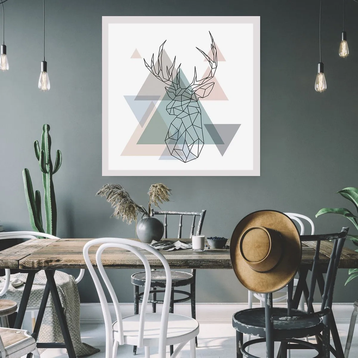 Plakat - I en geometrisk skov - 40x40 cm