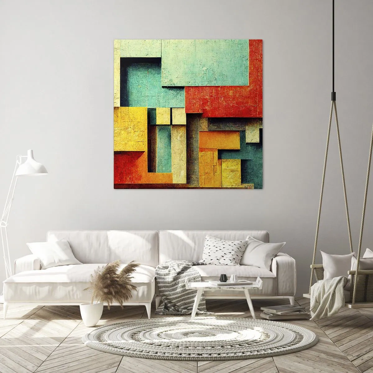 Lærredstryk - Billede på lærred - Festival for rette vinkler - 60x60 cm