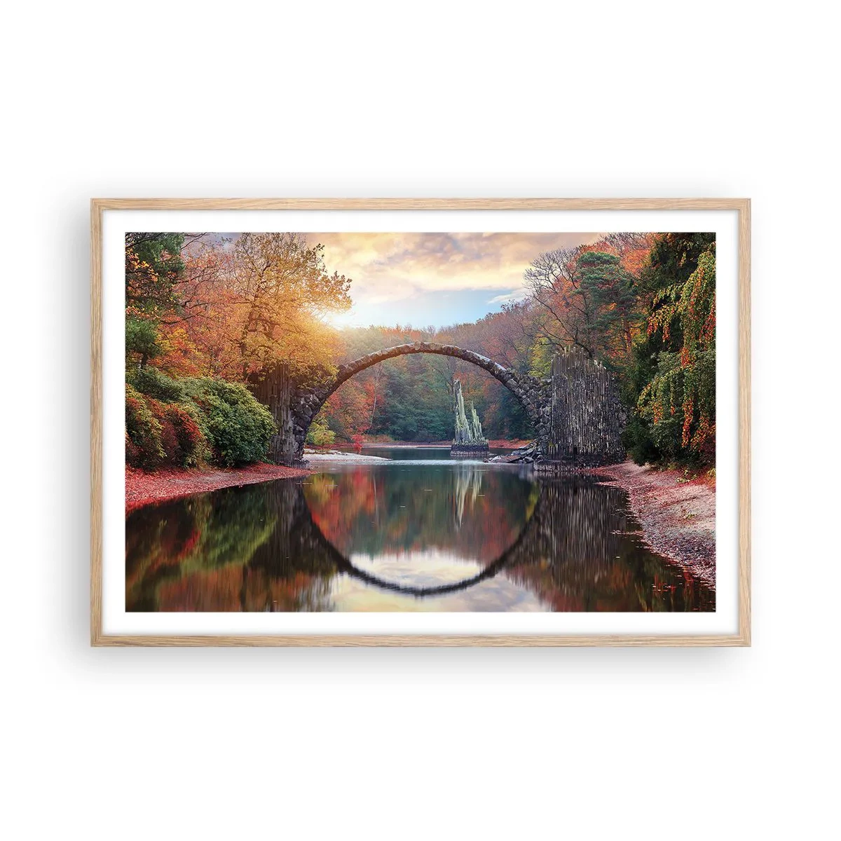 Plakat i ramme af lyst egetræ - På den anden side af spejlet - 91x61 cm