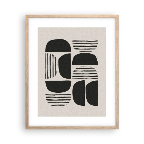 Plakat i ramme af lyst egetræ - Halvhjertede arrangementer - 40x50 cm