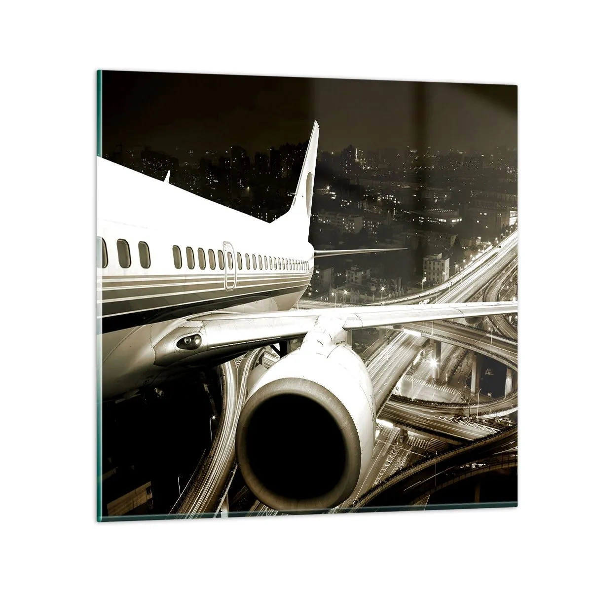 Billede på glas - Stiger ind i natten - 70x70 cm