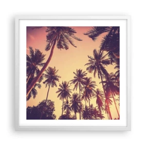 Plakat i hvid ramme - Tropisk variation - 50x50 cm