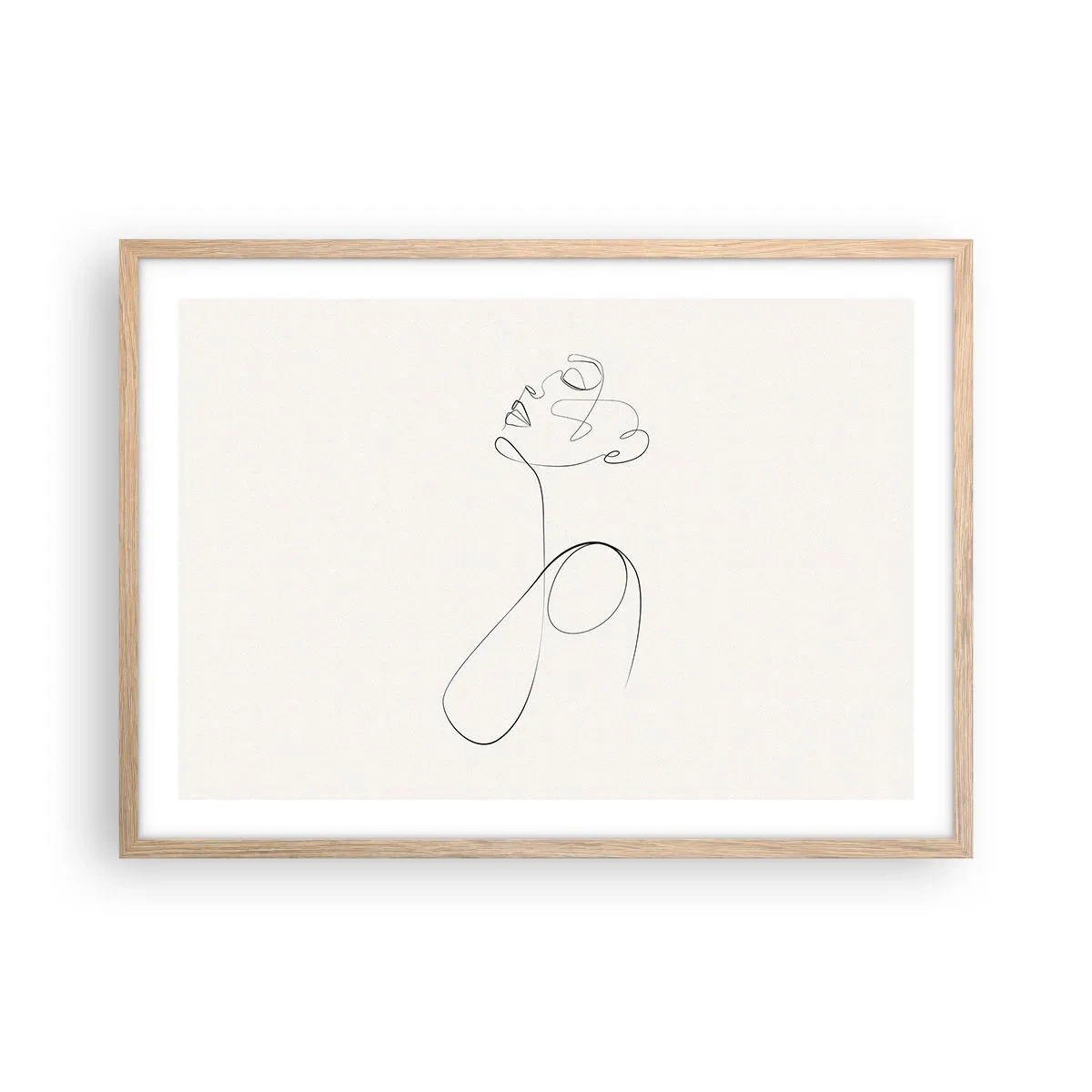 Plakat i ramme af lyst egetræ - Sløjfet i drømme - 70x50 cm