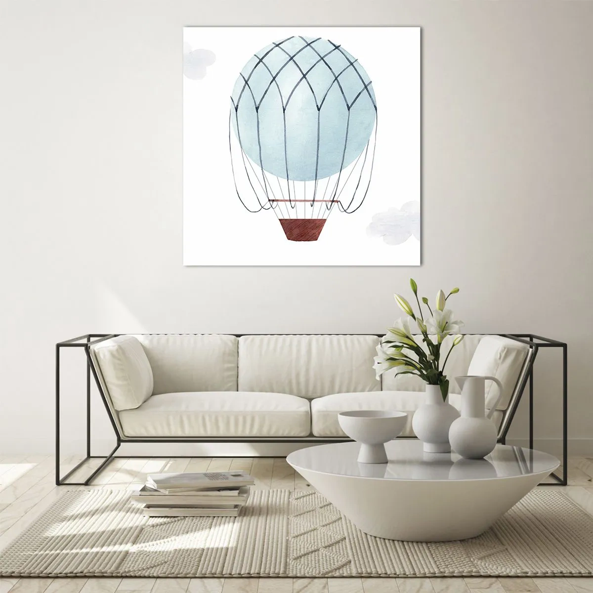 Billede på glas - Alt i skyerne - 50x50 cm