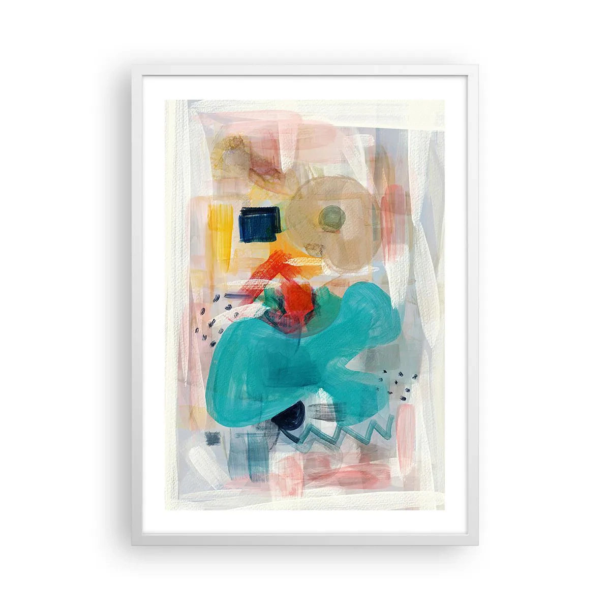 Plakat i hvid ramme - Et farverigt spil - 50x70 cm