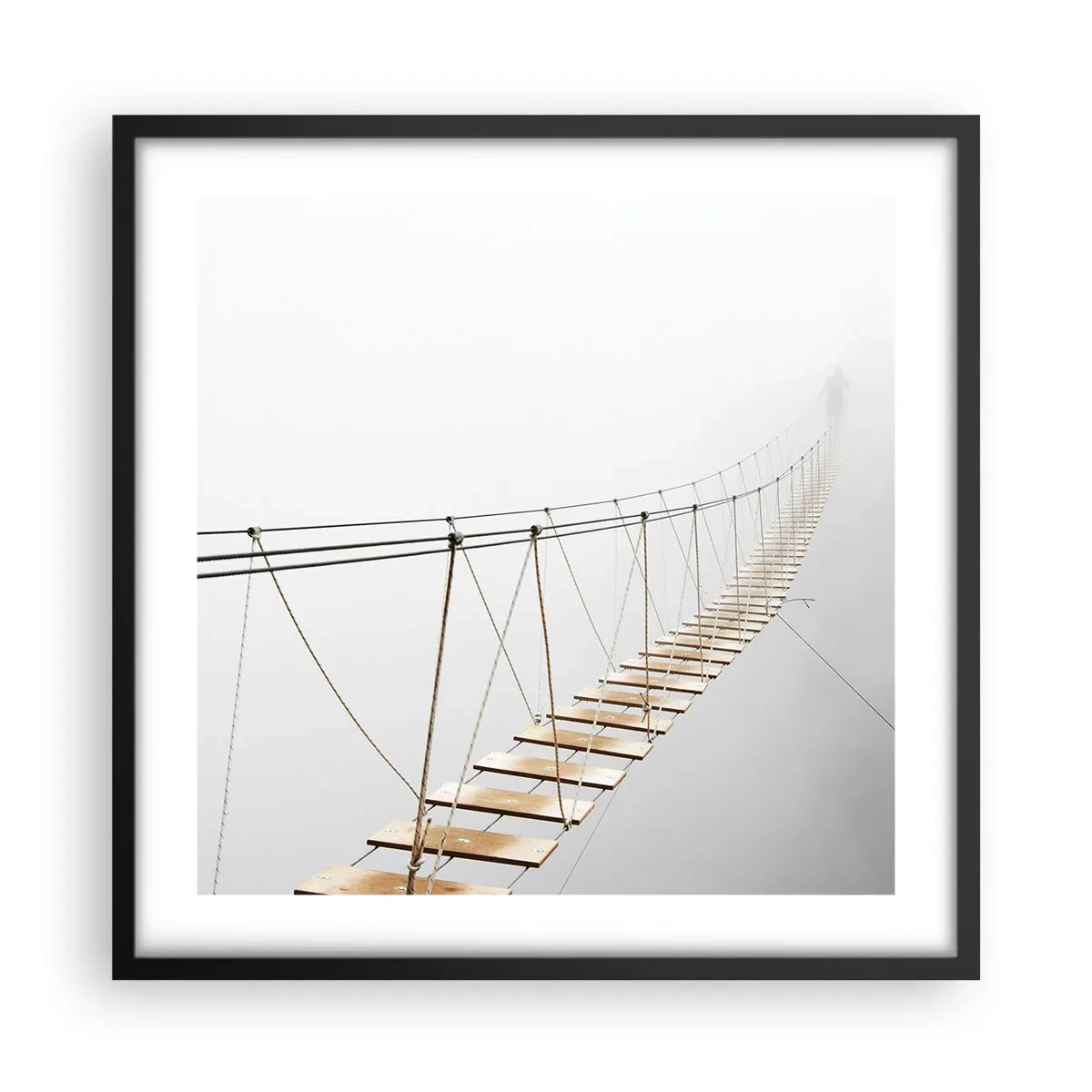 Plakat i sort ramme - Hvor vil det føre dig hen? - 50x50 cm