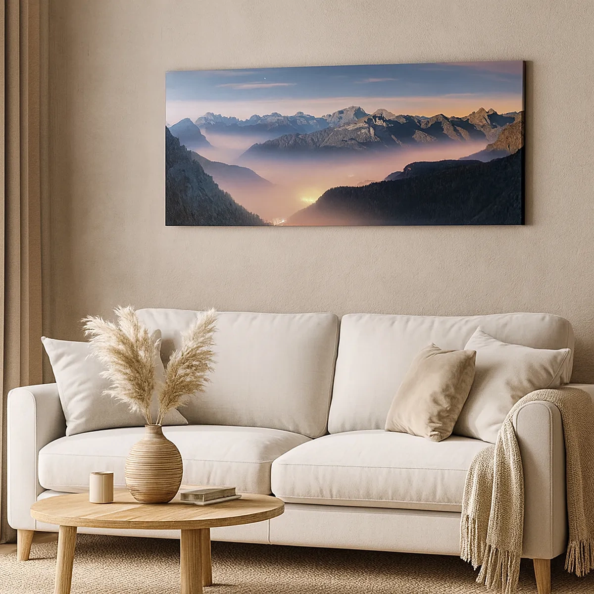 Lærredstryk - Billede på lærred - Lys i dalene - 30x30 cm