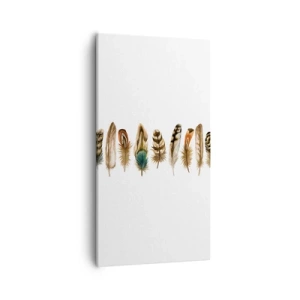 Lærredstryk - Billede på lærred - Variation med fjer - 55x100 cm