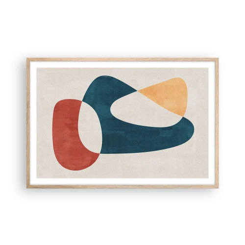 Plakat i ramme af lyst egetræ - Påvirkninger og metamorfoser - 91x61 cm