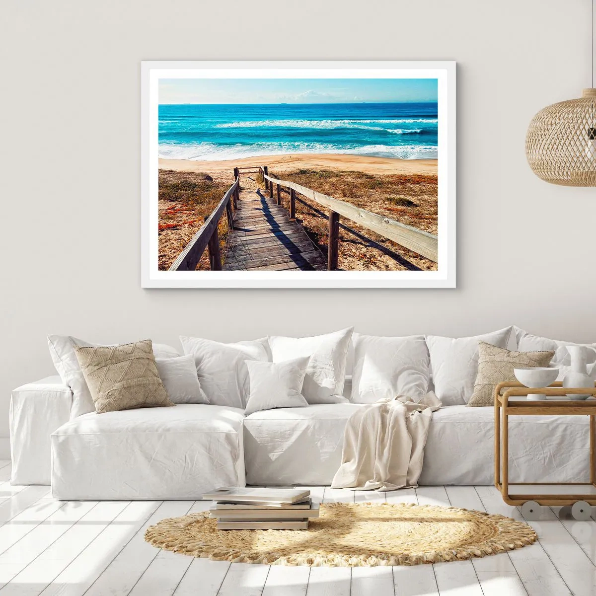 Plakat i hvid ramme - Løb! - 40x30 cm